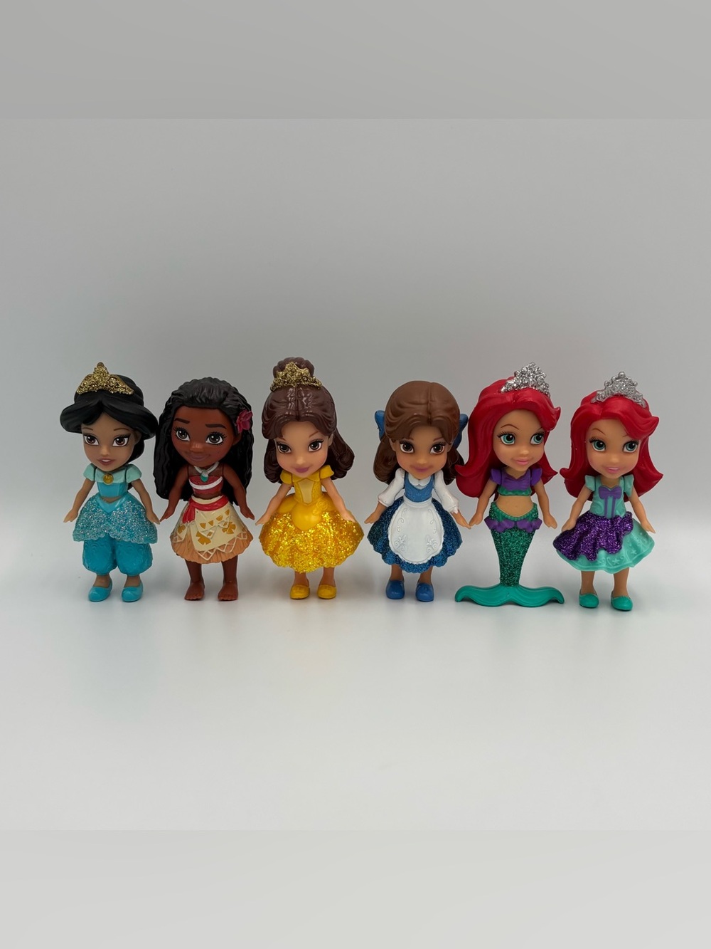 RARE Disney Princess Toddler Doll Toy Lot- Jasmine Moana Belle Ariel Pixar